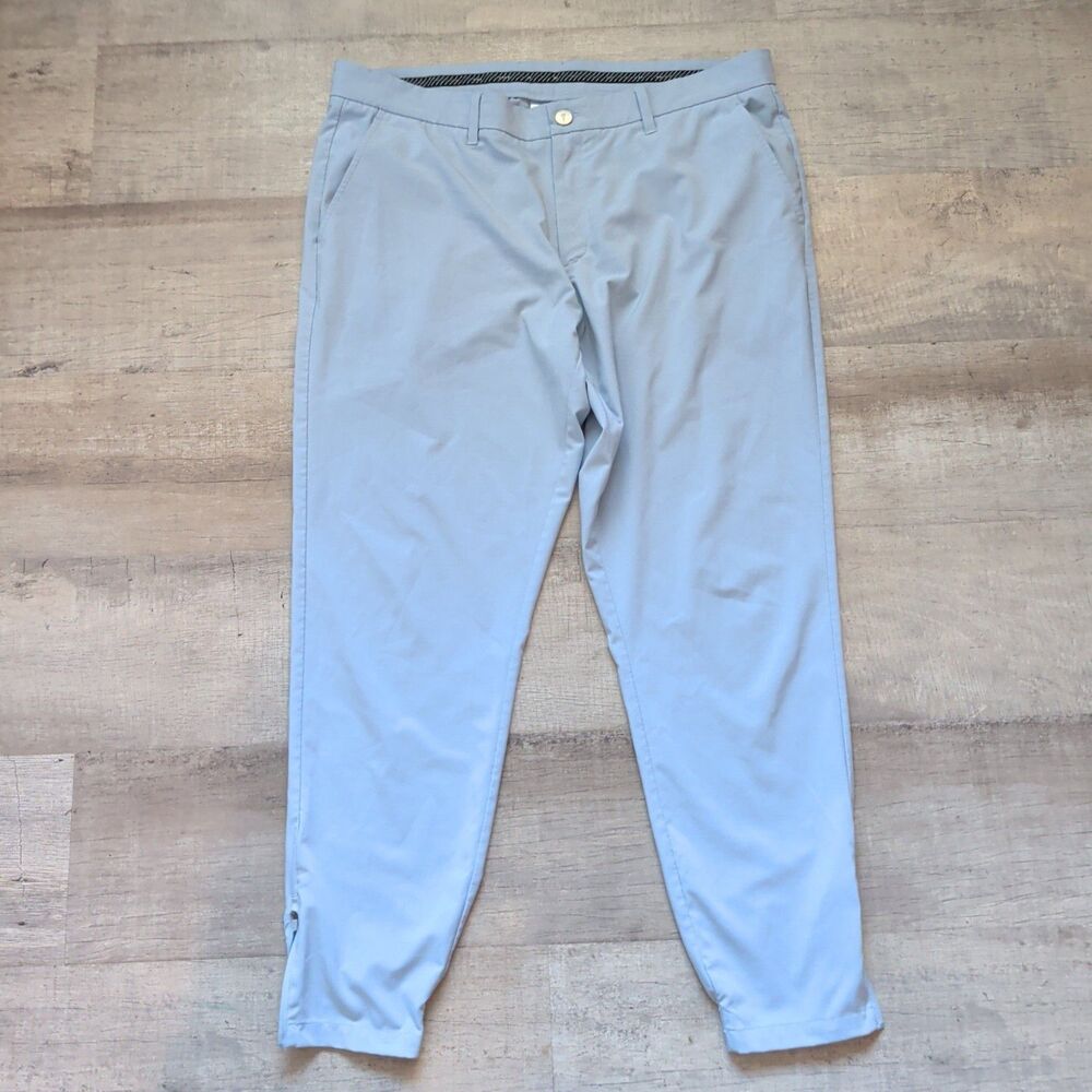 Primo Golf Men's Performance Jogger Pants Light Blue Ankle Zip Size 38 Regular